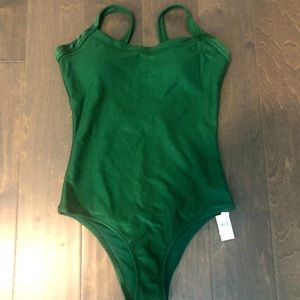 NWT Aerie green one piece swimsuit S long